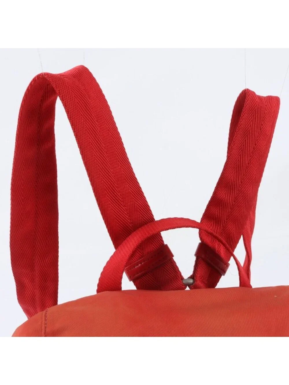 Prada Tessuto Nylon Triangle Logo Leather Backpack Shoulder Bag